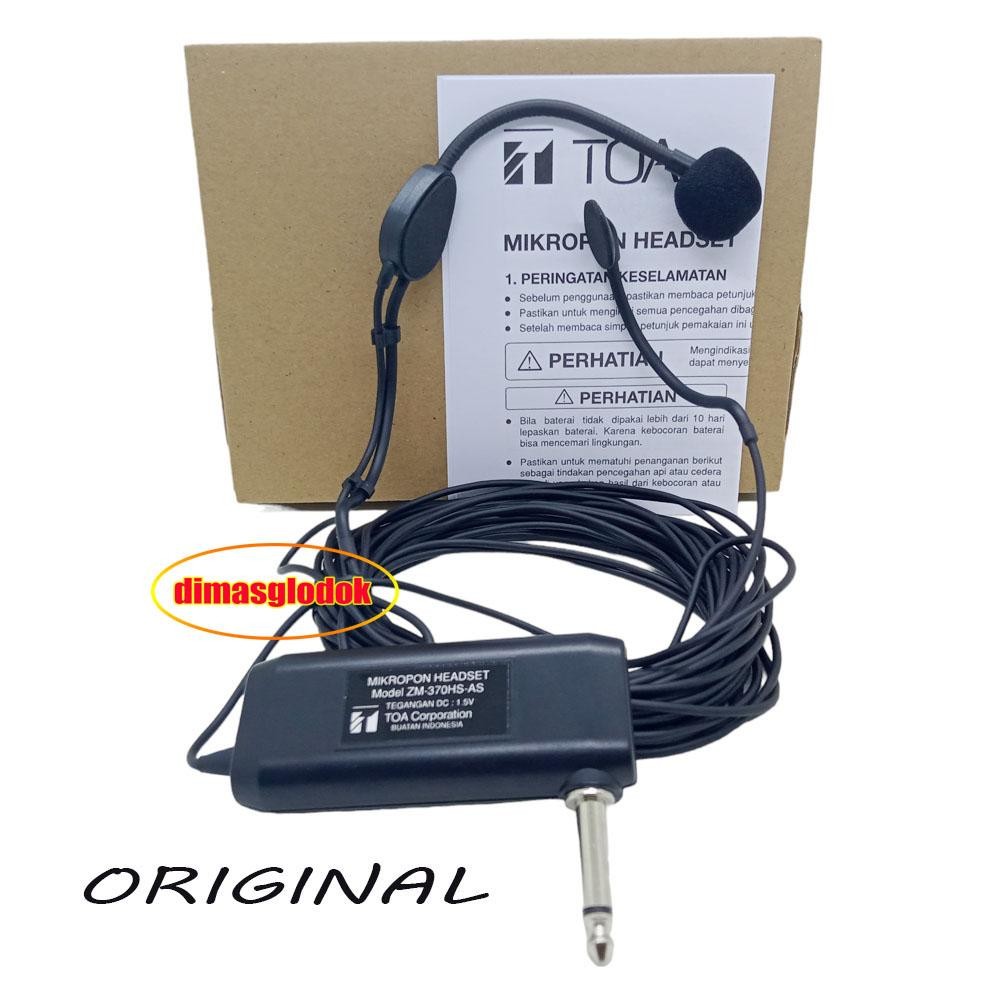 Mic Kabel TOA ZM 370 HS-AS ORI Headset Mik Bando Imam ZM-370HSAS ORI TOA Microphone Kabel Panjang Ba