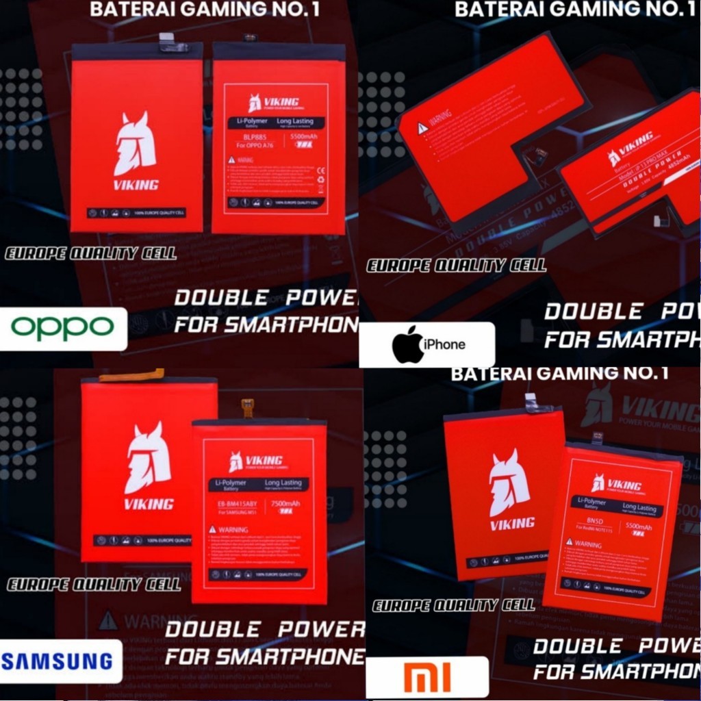 BATERAI / BATTERY / BATRE OPPO A3S / A5S / A7 VIKING DOUBLE POWER