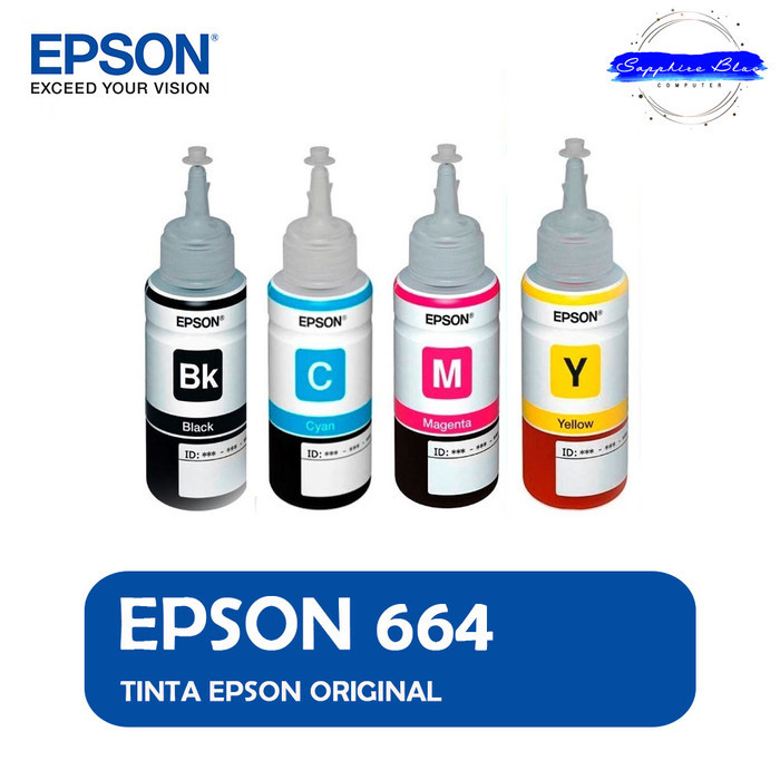 Tinta EPSON 664 Original Ink Bottle Refill Printer L120 L360 L1300 ORI - Magenta