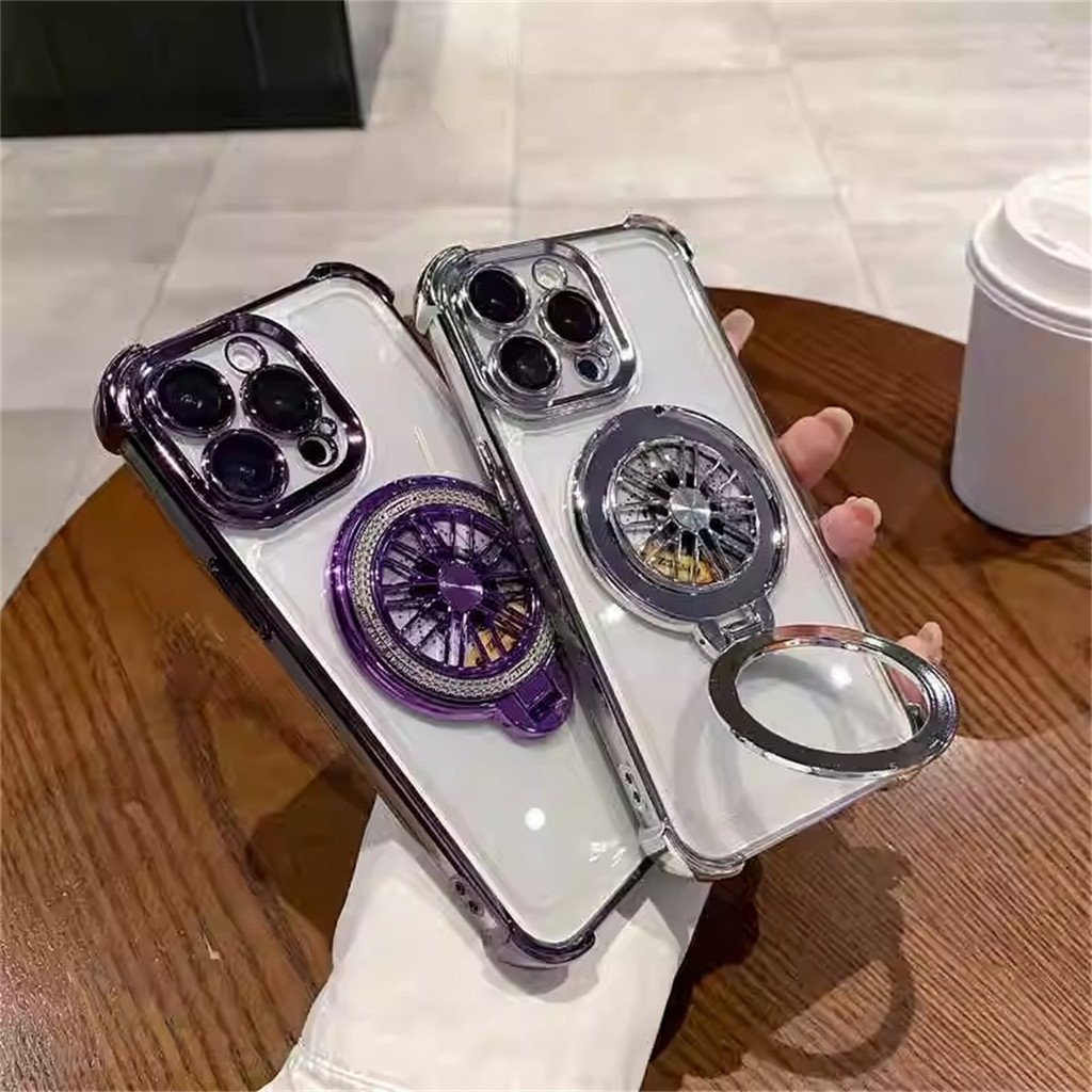 Luxury Rotate Gyro Holder Magsafe Phone Case for Iphone 15 Pro Max 11 12 13 14 Pro Max Magnetic Brac