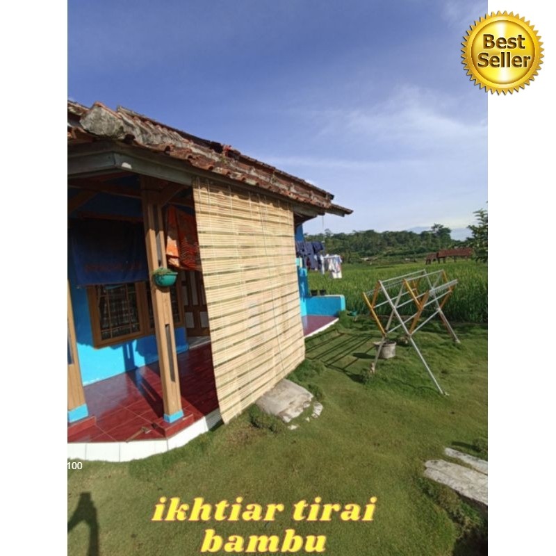 tirai bambu gulung  luar rumah full fernis panghalang panas dan air hujan termurah