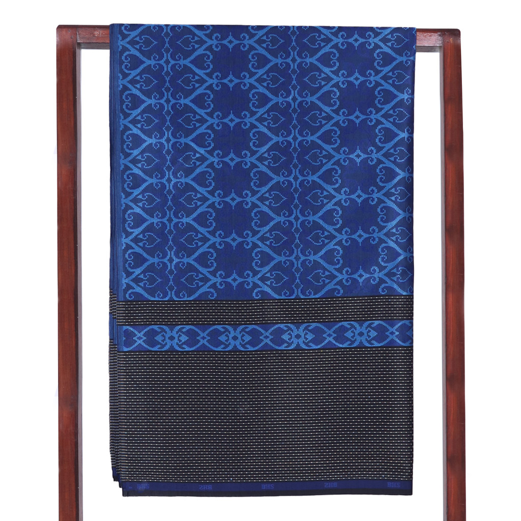 Kain Batik BHS Excellent Motif Jacquard Warna Biru