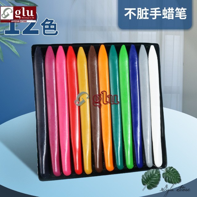 

Crayon Plastik Anti Air Non Toxic Crayon Lab / Krayon Pensil Warna - 12 colors
