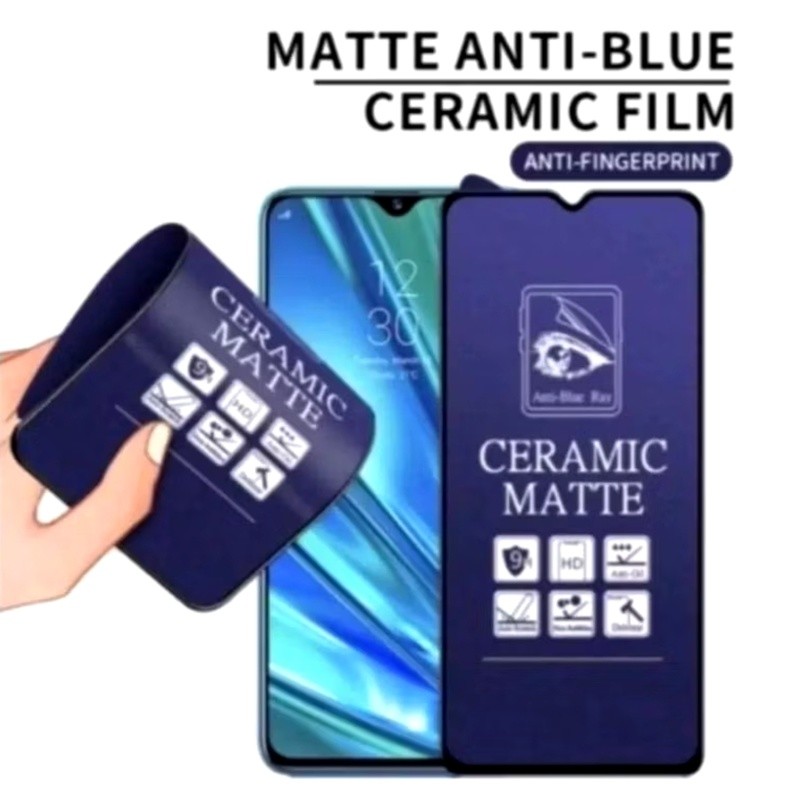 TG CERAMIC BLUE OPPO A17 / A17K MATTE BLUE KERAMIK ANTI GORES ANTI RADIASI ANTI BLUE