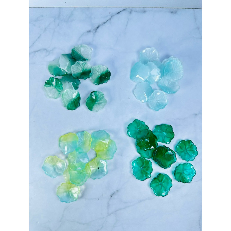 BeadsBaby88 Manik Mote Glass Beads Kelopak Daun Teratai Gradasi /Kelopak daun Lotus kaca cocok untuk
