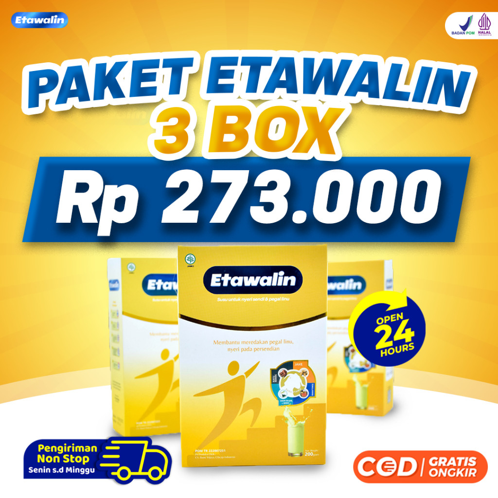 

Etawalin 3 Box - Susu Kambing Etawalin Asli Original Atasi Nyeri Sendi dan Tulang