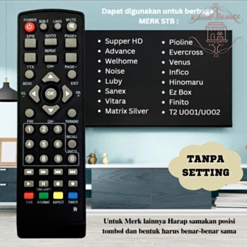 REMOTE UNIVERSAL SET TOP BOX STB DVB-T2 / REMOT STB DIGITAL MURAH - Remote STB