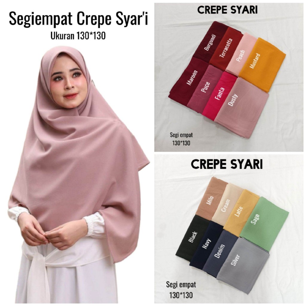 Hijab kerudung jilbab Segi Empat Syari 130 Diamond