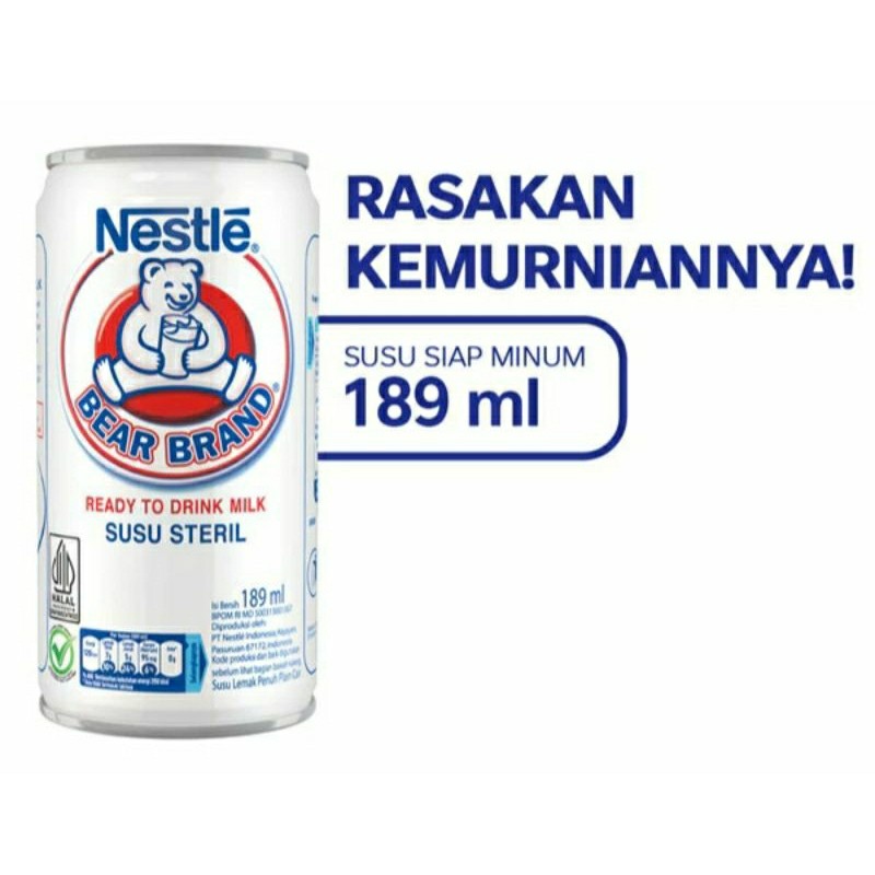 

Nestle Bear Brand 189 Ml / Susu Segar Nestle Bear