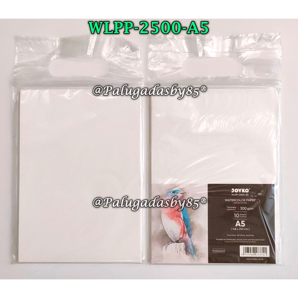 

(1 Pak Isi 10 Lembar) GROSIR Watercolor Paper JOYKO WLPP-2500-A5 300 gsm / Kertas Cat Air Joyko