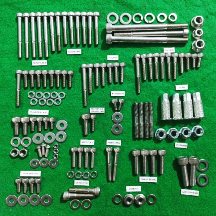 Baut Set fullset Mesin Rx King Stainless