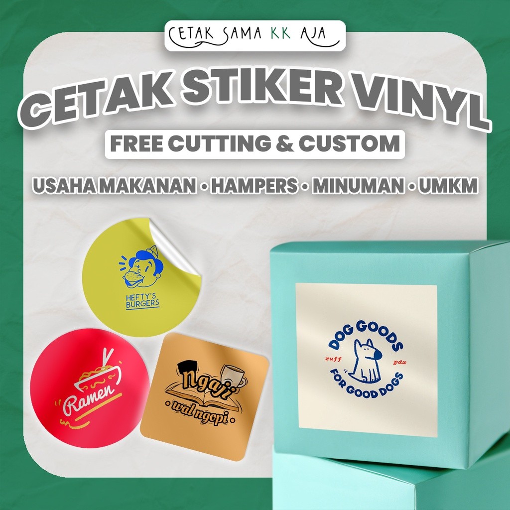 

[FREE CUTTING] CETAK STIKER VINYL TRANSPARAN LABEL MAKANAN MINUMAN LOGO MURAH STICKER