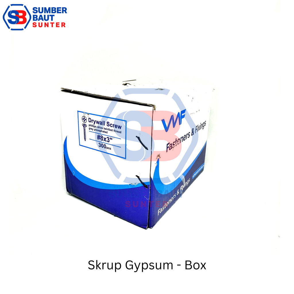 Skrup Gypsum 7,5 cm 8x3" - 1 box isi 300 pcs Drywall Screw WF