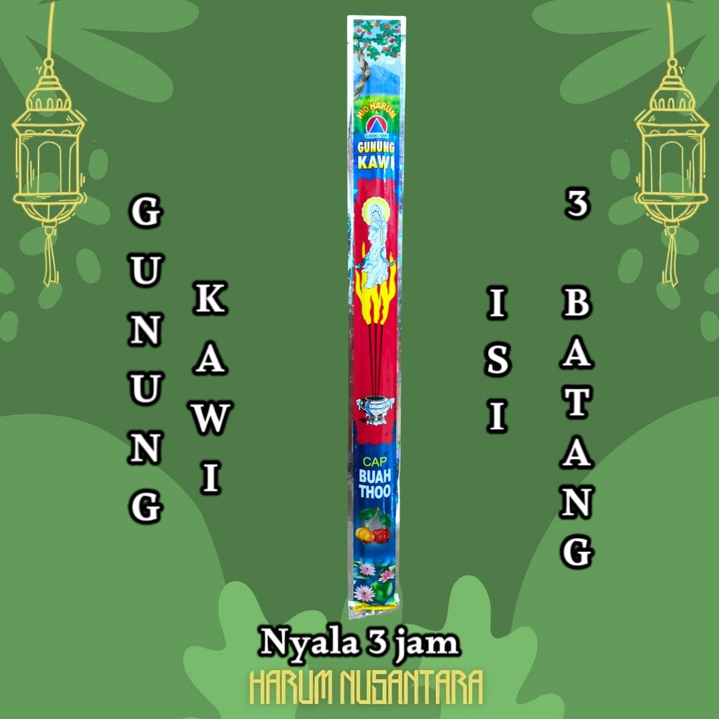 Hio Gunung Kawi Jumbo isi 3 Batang Cap Buah Thoo Free Asuransi Pengiriman
