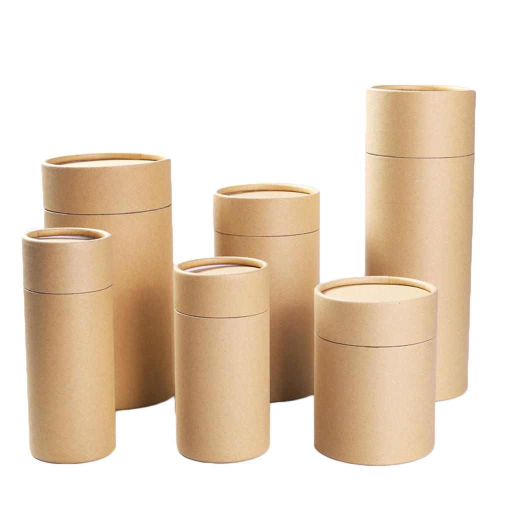 

Storage Canister Tea Package Kraft Paper Container with Lid Bottle Household Packaging Box Lentils Cookies 6.3x13cm