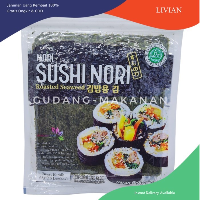 

lv Sushi Nori Halal isi 10 Lembar