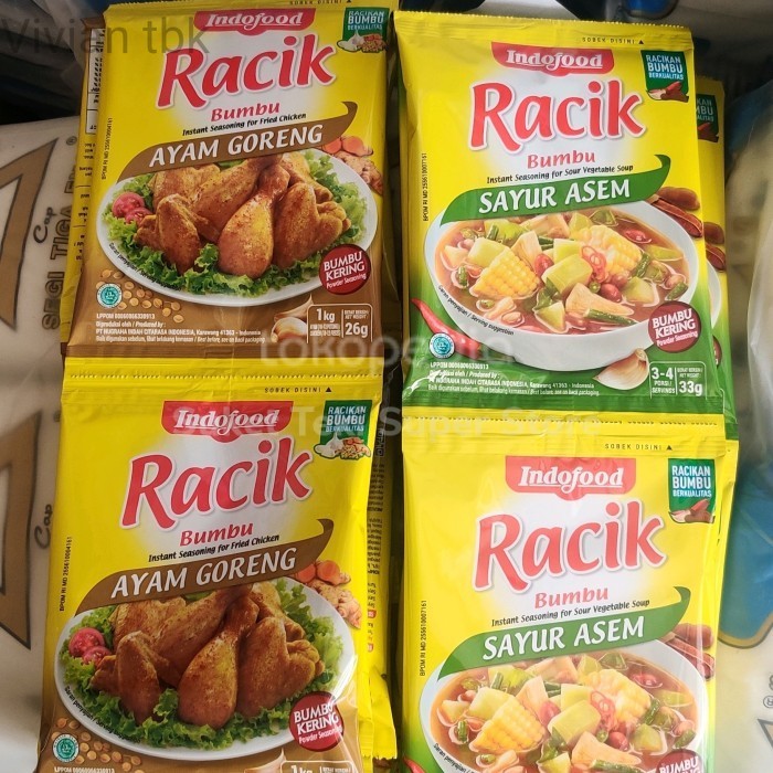 

vv Bumbu Racik Ayam Goreng / Sayur Asem Indofood per renceng 10 Sachet - Ayam Goreng