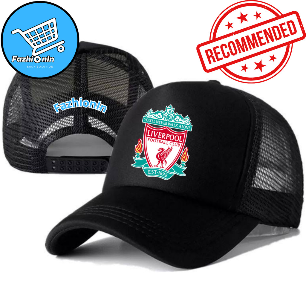 FazhiionIn Topi Trucker LIVERPOOL - Topi Distro LIVERPOOL Logo - Topi LIVERPOOL Premium - Topi Pria 