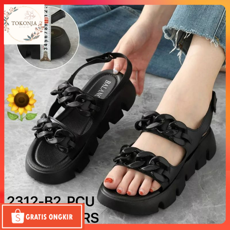Wedges Korea / Sandal Gunung Wedges Import Korea Model Rantai Balance Kekinian