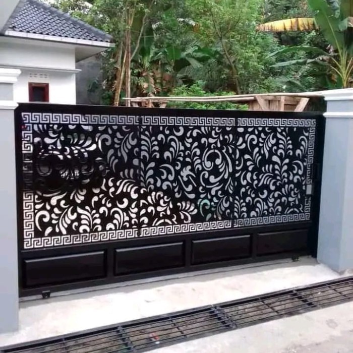 pagar plat cutting laser pintu gerbang rumah mewah bebas pilih model