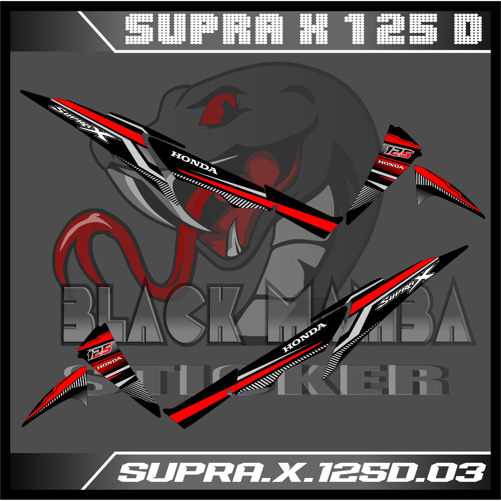 Striping SUPRA X  2006 sticker decal supra list variasi honda SUPRA X 125