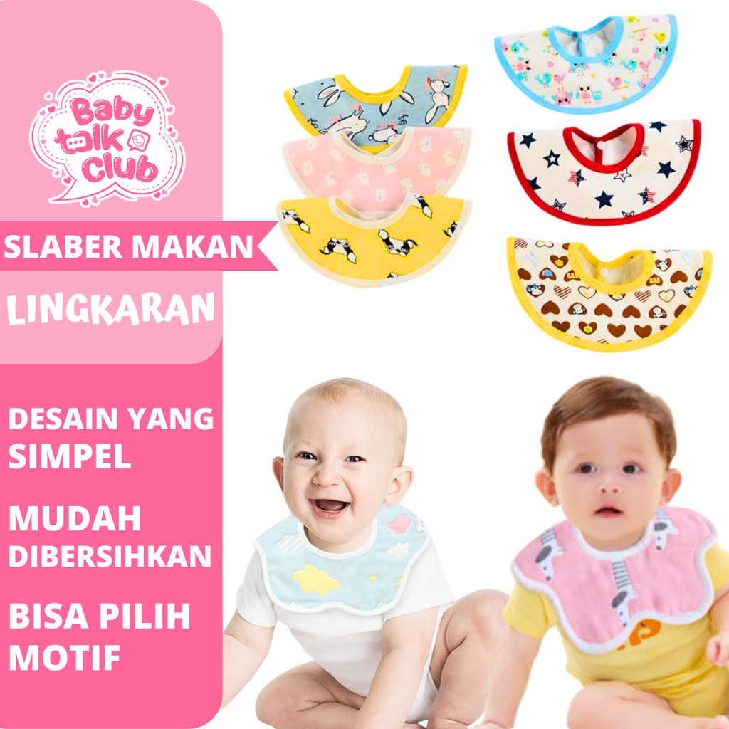 Slaber Lingkaran Slabber Alas Makan Anak Bisa Pilih Motif Bib Celemek Apron Bayi Z2