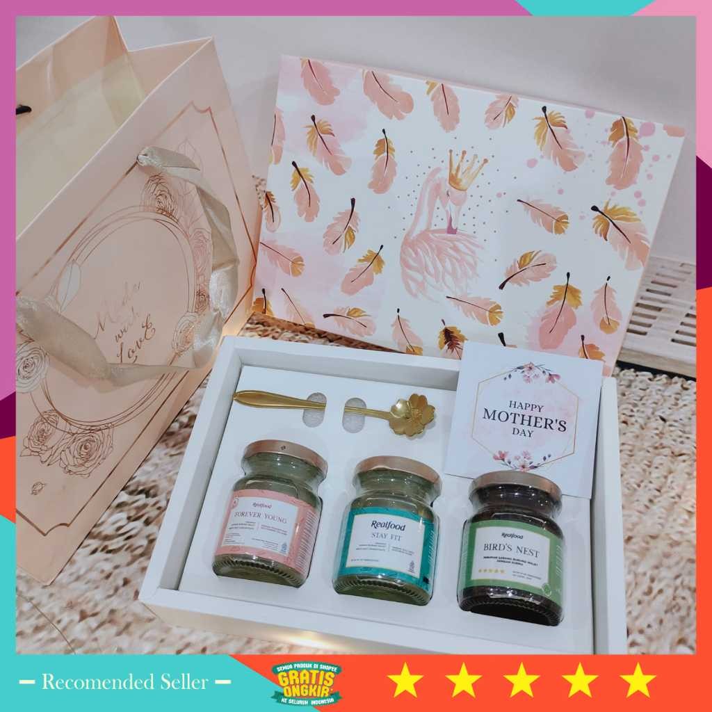 

Hampers kekinian unik viral murah ulangtahun natal tahun baru merry christmas / Hampers Realfood kado elegant edisi ulang tahun anniversary mothers day Hari Ibu request event free bag free ucapan - HMD04