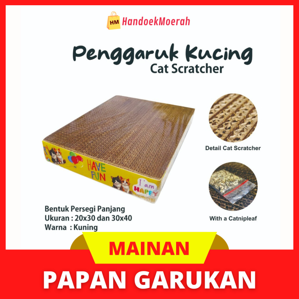 Cat Scratcher Papan Garukan Kucing Cakar Kucing Bentuk Kotak / Mainan Kucing