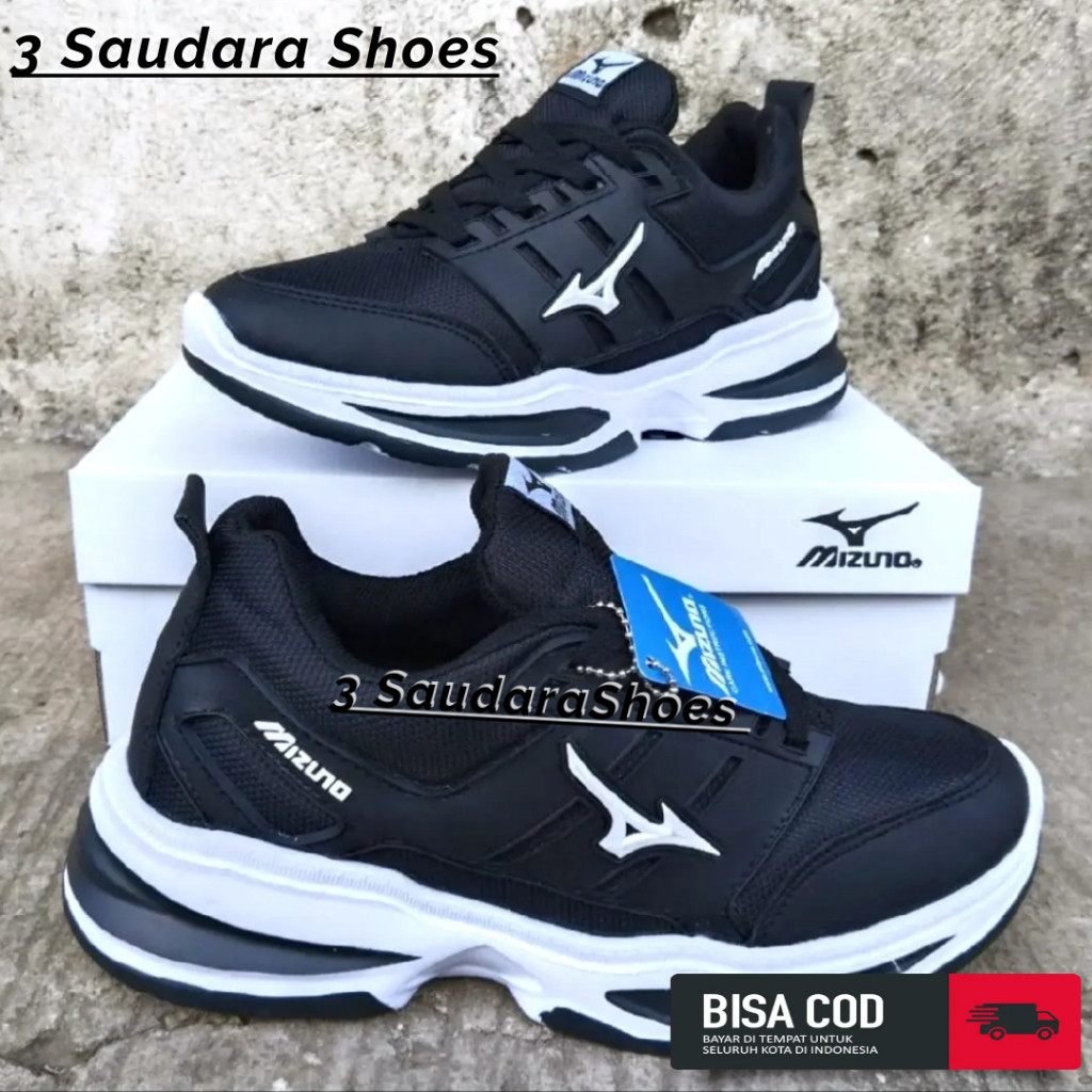 Sepatu Sekolah Terbaru Sepatu Sneakers Hitam Putih Size 36-44 Termurah sepatu mizuno original 100%