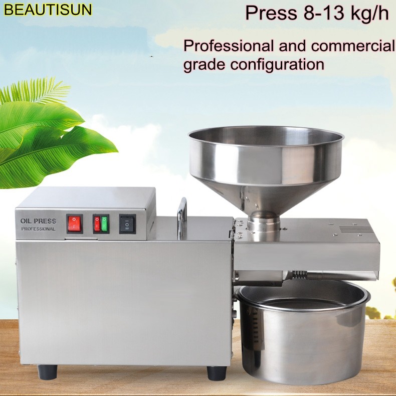 BEAUTISUN,Stainless steel automatic oil machine, small commercial oil press, Hemp  coconut oil extra