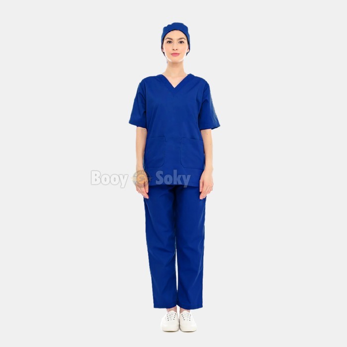 SERAGAM OKA BIRU BENHUR / SERAGAM MEDIS / BAJU PERAWAT / OKA PENDEK - Biru Benhur, S