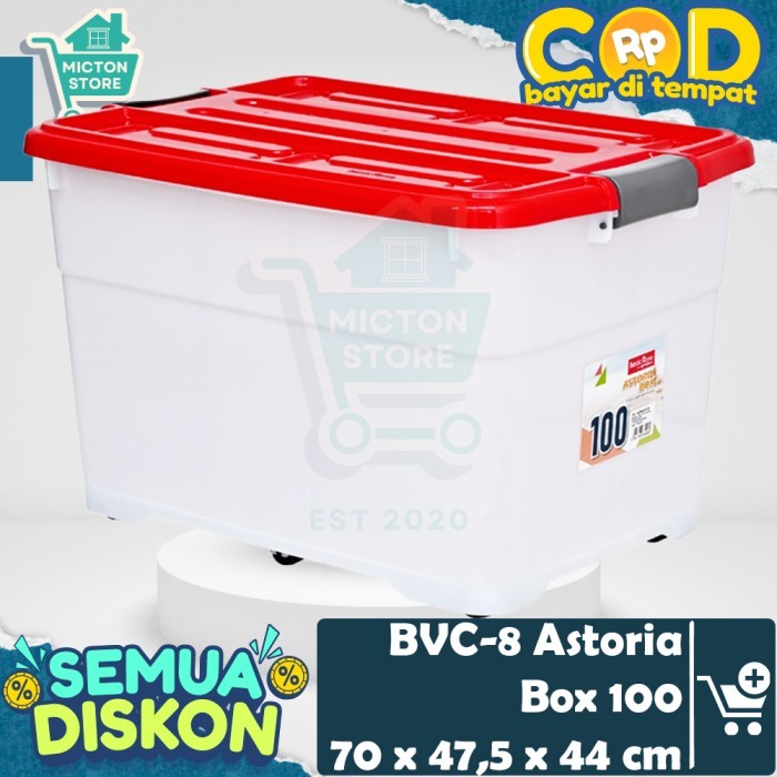 MICTON Lion Star Basic Home BVC-8 Astoria Box 100 Container Plastik Storage Box Multifungsi Kotak Pe