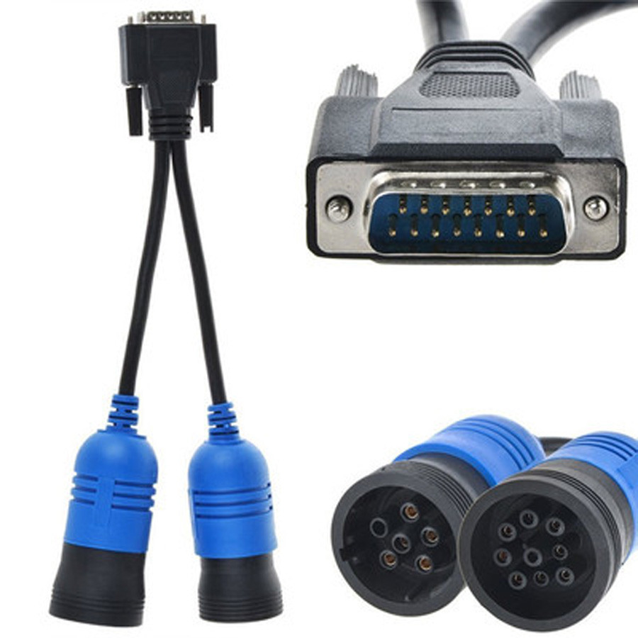 405048 6Pin 9pin Y Cable for Nexiq USB Link 125032 Diesel Truck Deutsch Adapter 6 Pin 9 Pin To DB15 
