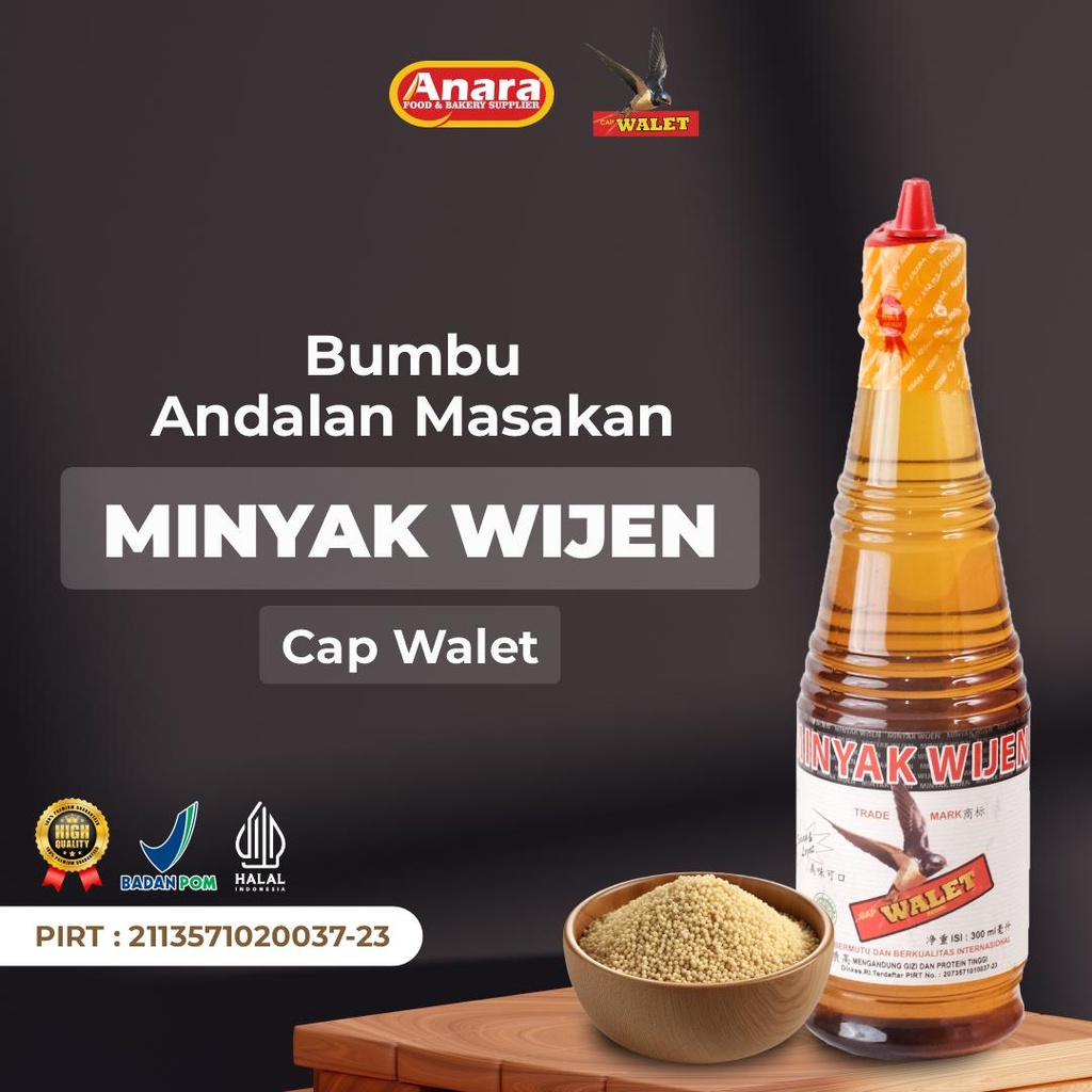 

Minyak Wijen Cap Walet 300ml - cocok untuk semua masakan, kemasan Botol