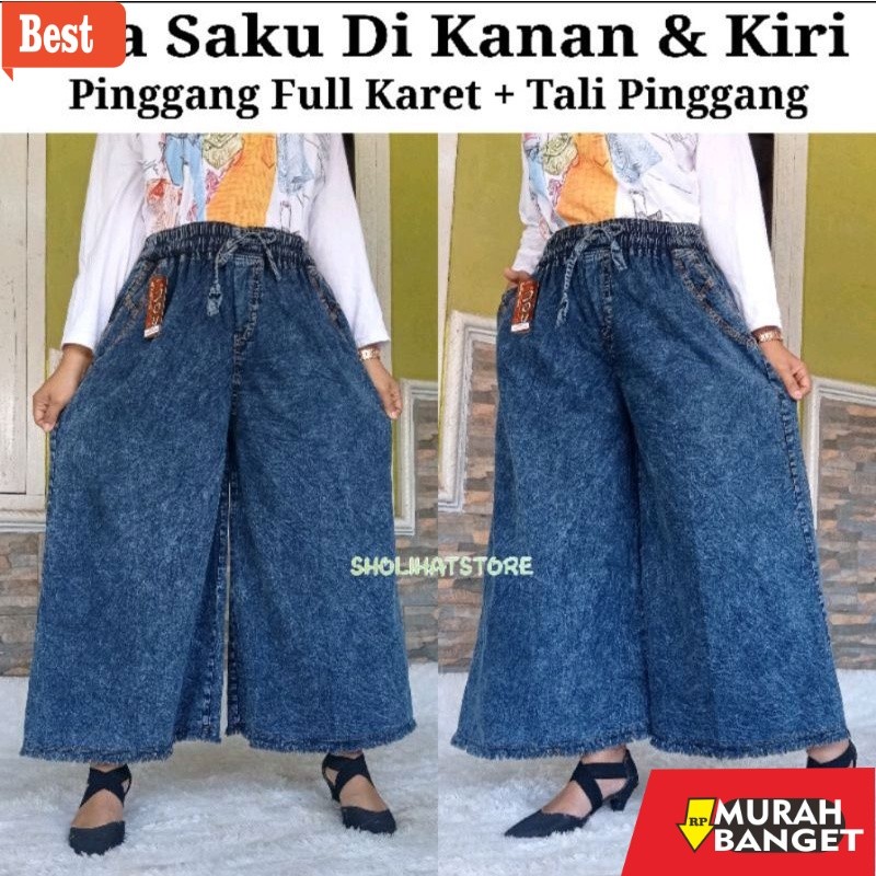 celana kulot wanita terbaru KULOT JEANS RAWIS / CELANA KULOT RAWIS DENIM JEANS / KULOT TERBARU / CEL