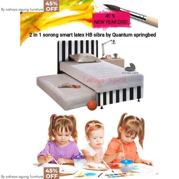 2 in 1 sorong smart latex HB sibra by Quantum springbed