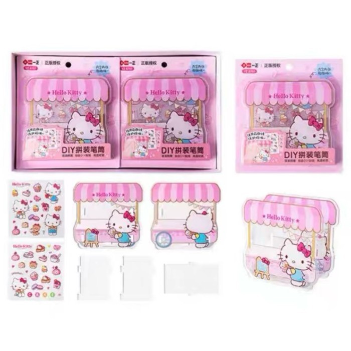 

kawaii sanrio diy acrylic pencil holder tempat pensil desk organizer - Kitty