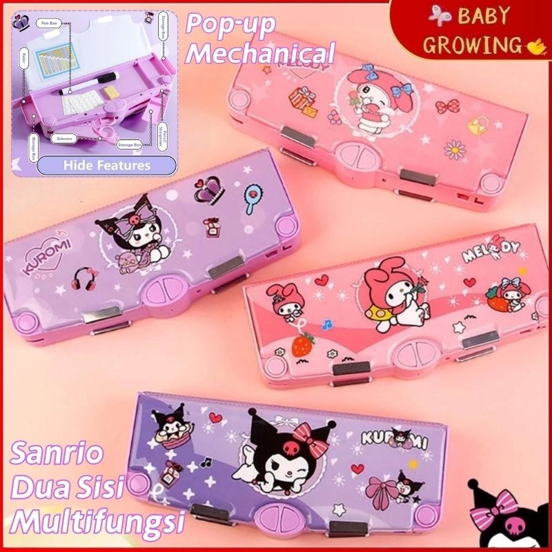 

Tempat Pensil Pop-up KUROMI / Kotak Pensil Mechanical Multifungsi / Kotak Pensil Anak dengan Peruncing Gunting Isolasi Penghapus Penggaris