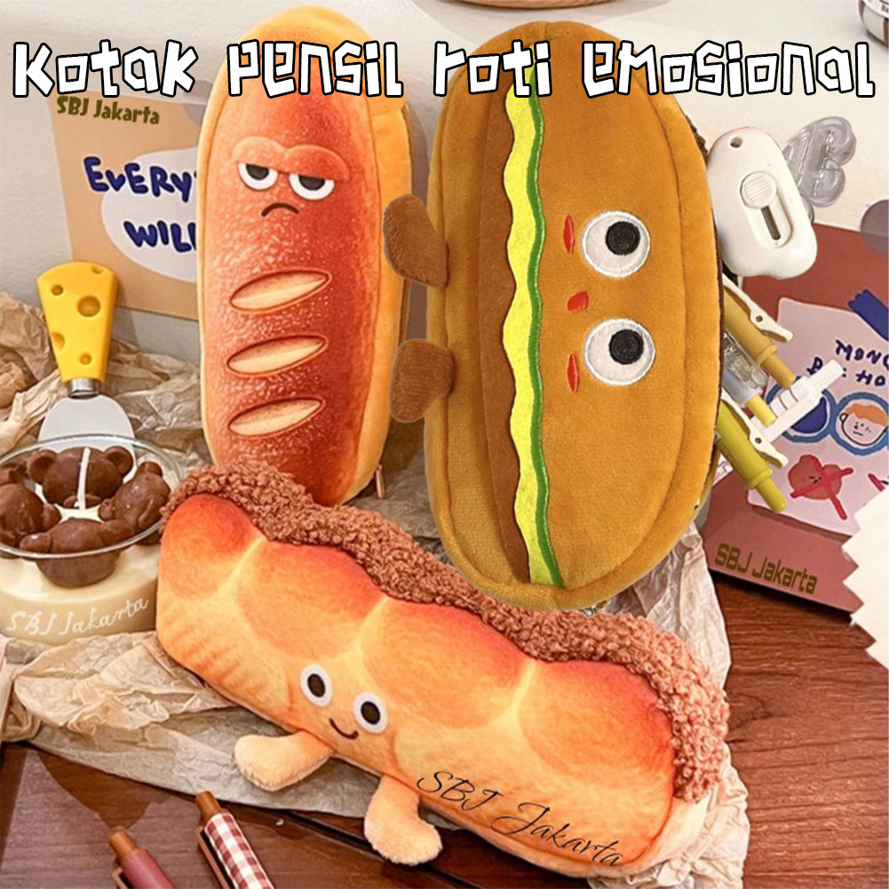 

Pencil Case Kain Kotak Lucu Karakter Roti / French / Toast / Hamburger Cute Pensil Sekolah Aesthetic