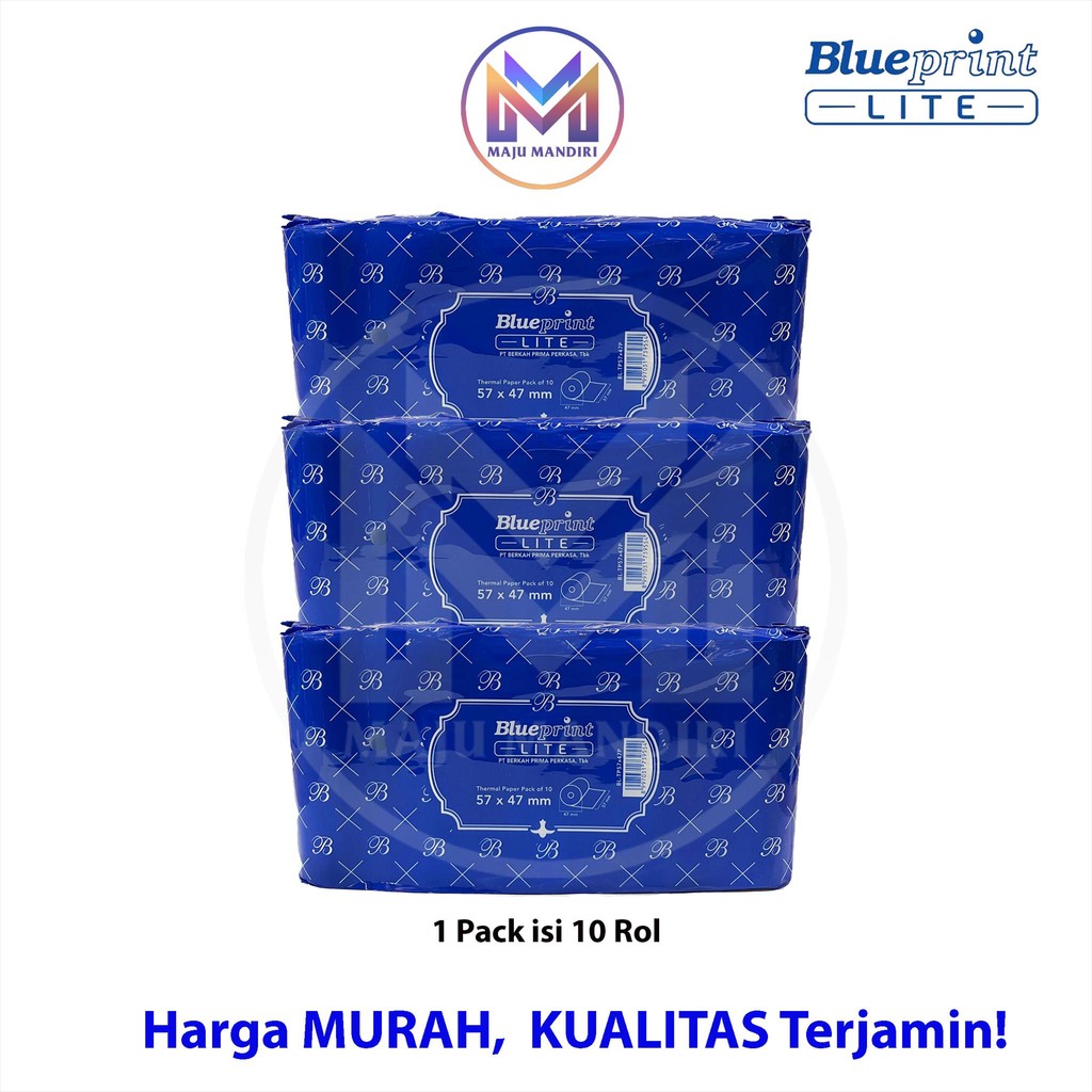 

Kertas Thermal Blueprint Lite Ukuran 57x47 Per Pack Isi 10 Roll