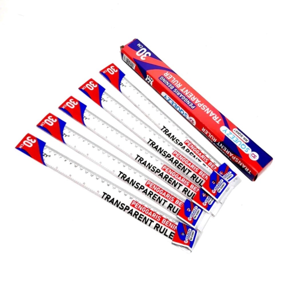 

Squeezy Penggaris / Ruler Transparant Plastik 30cm RR-SQ667