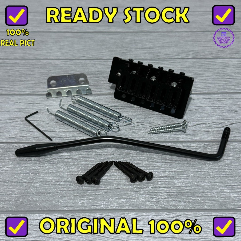 MAXCHEER MU0634-1 Electric Guitar Single Tremolo Bridge System 6 Strings Saddle Bridge with Whammy B