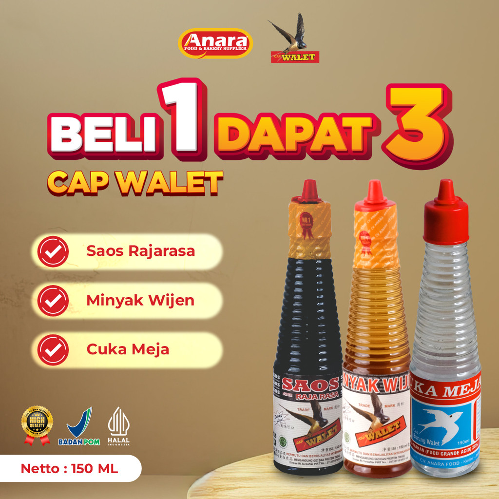 

[Beli1Dapat3] Paket 3in1 Raja Rasa Minyak Wijen Cuka Meja Bumbu Masakan Tuminasan Organik