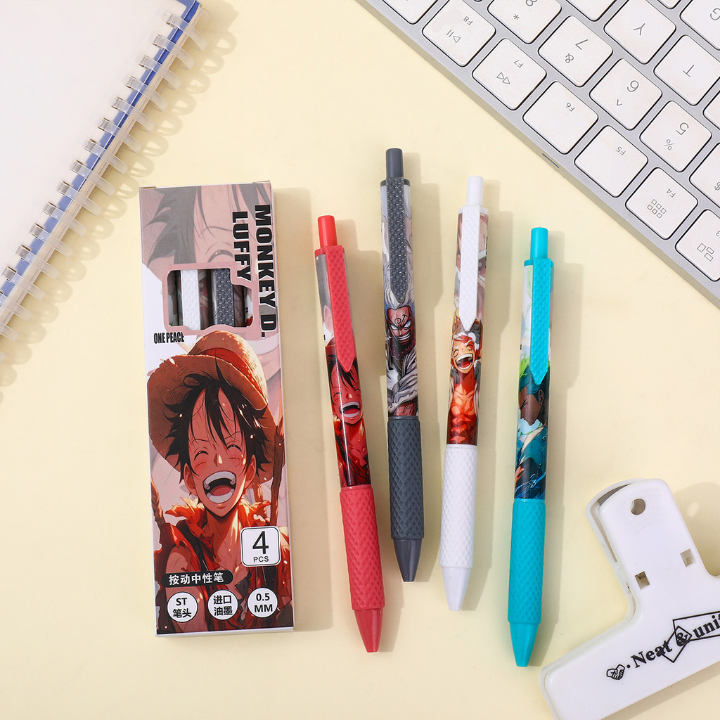 

[GROSIR ATK] PULPEN 1 SET ISI 6 PCS MOTIF KARTUN ONE PIECE DAN SPONGEBOB LUCU AESTHETIC / PULPEN GEL