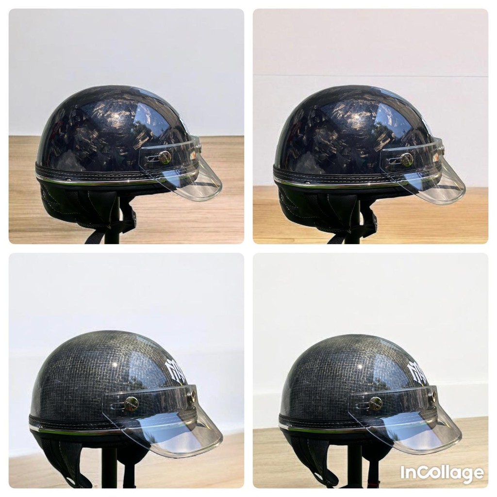 Helm Chip Classic Vintage Dewasa Raw Carbon