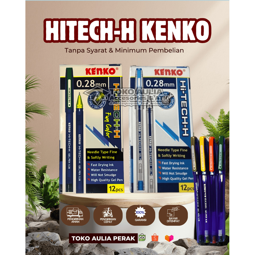 

HITECH KENKO BIRU DAN HITECH H 0,28 1 Lusin [12 Pcs] HITECH-H KENKO BIRU PEN TERMURAH