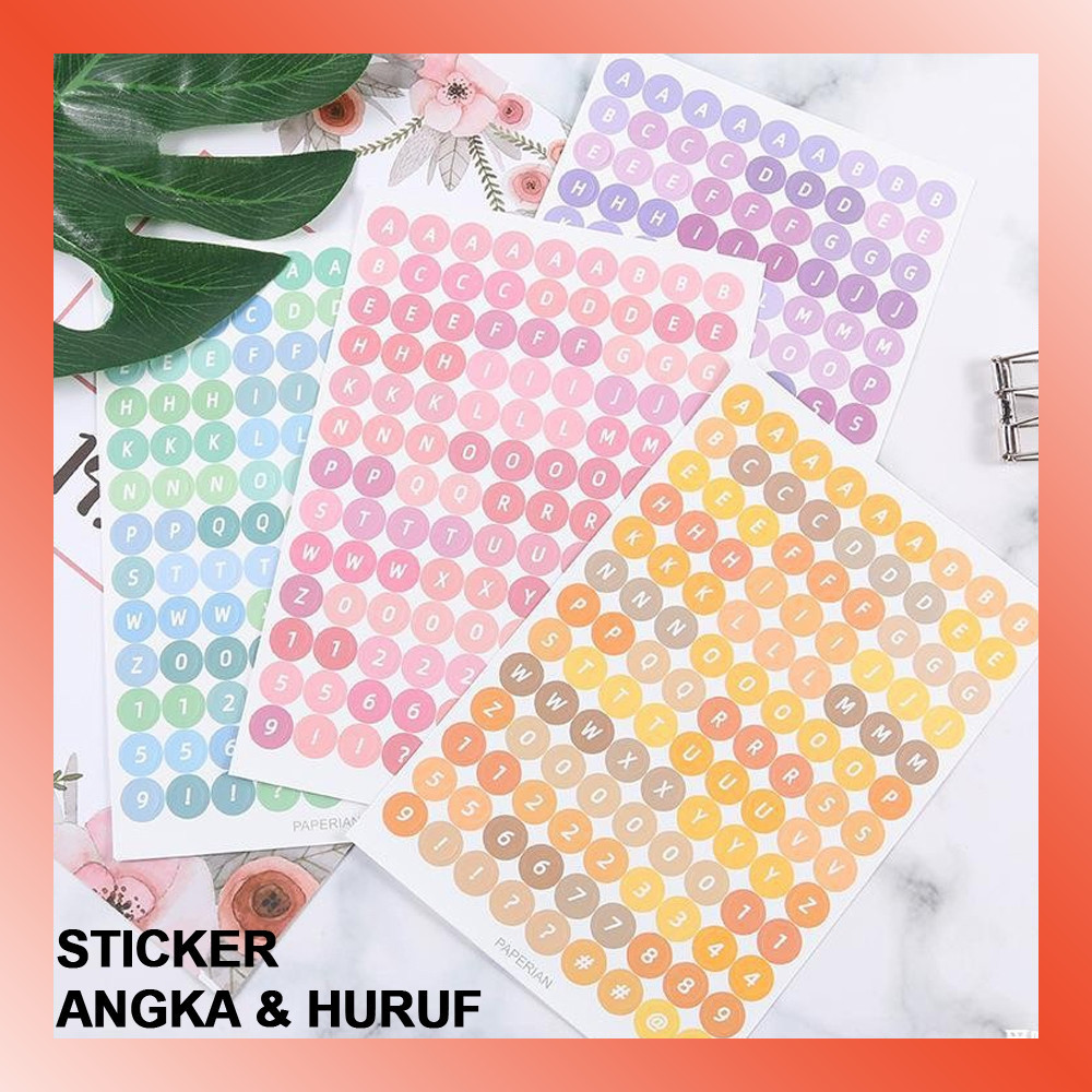 

LAMMORO > AT15 Stiker JURNAL Angka Huruf Sticker Penanda Tempelan Dekorasi Alfabet Diary Warna Cantik Buku 29B5
