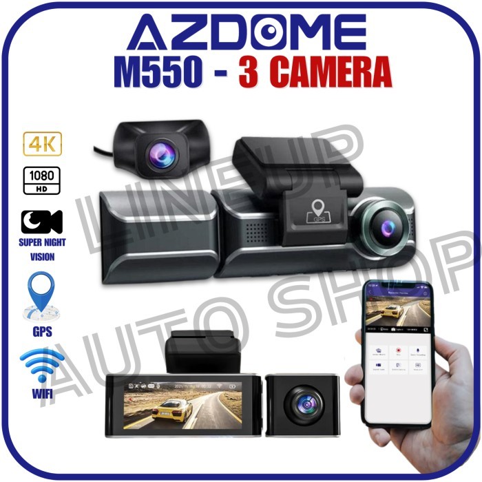 Cheval X3 Dashcam 3 Camera 4K WiFi GPS Dash Cam Car DVR - No Memory, M550