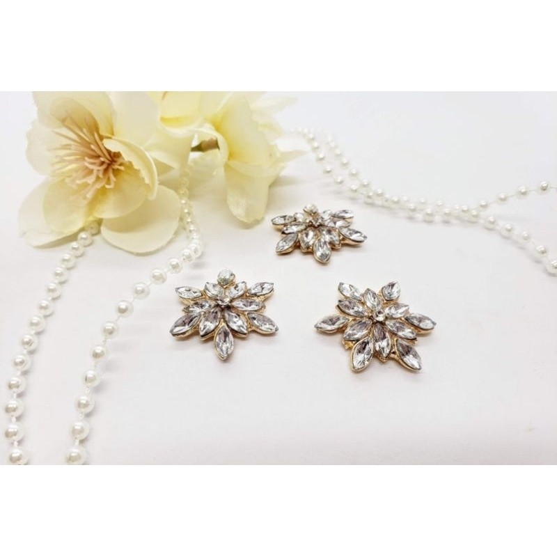 PB - aplikasi Payet Asteri kristal bunga diamond cangkang rangkai daun sampan mata