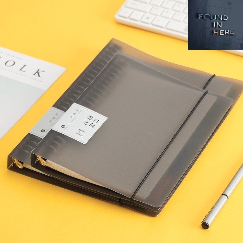 

HOT SALEE!! / Binder Note Black Cover Transparant A5 ~ A4 - 60 lembar